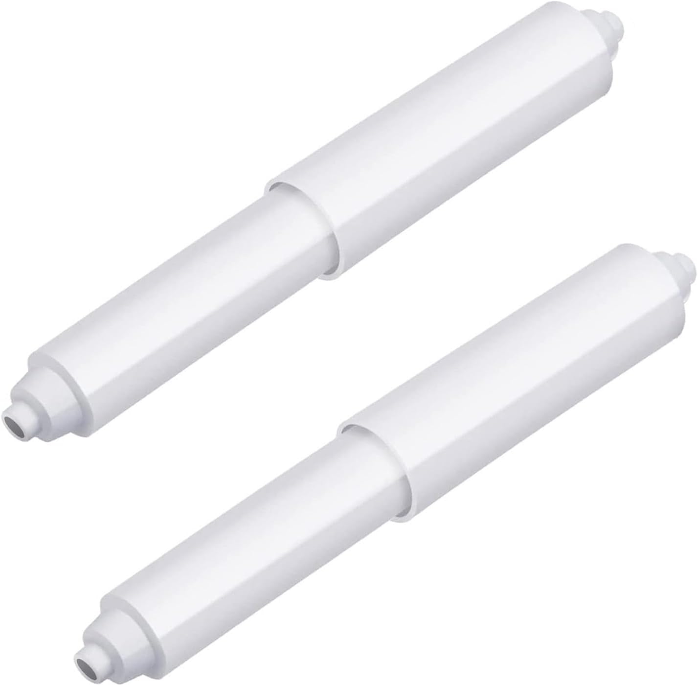 2-piece plastic toilet roll holder - toilet roll holder - toilet roll holder insert - bathroom toilet roll holder insert with spring mechanism - toilet roll replacement roll spring spindle (white) - Image 1