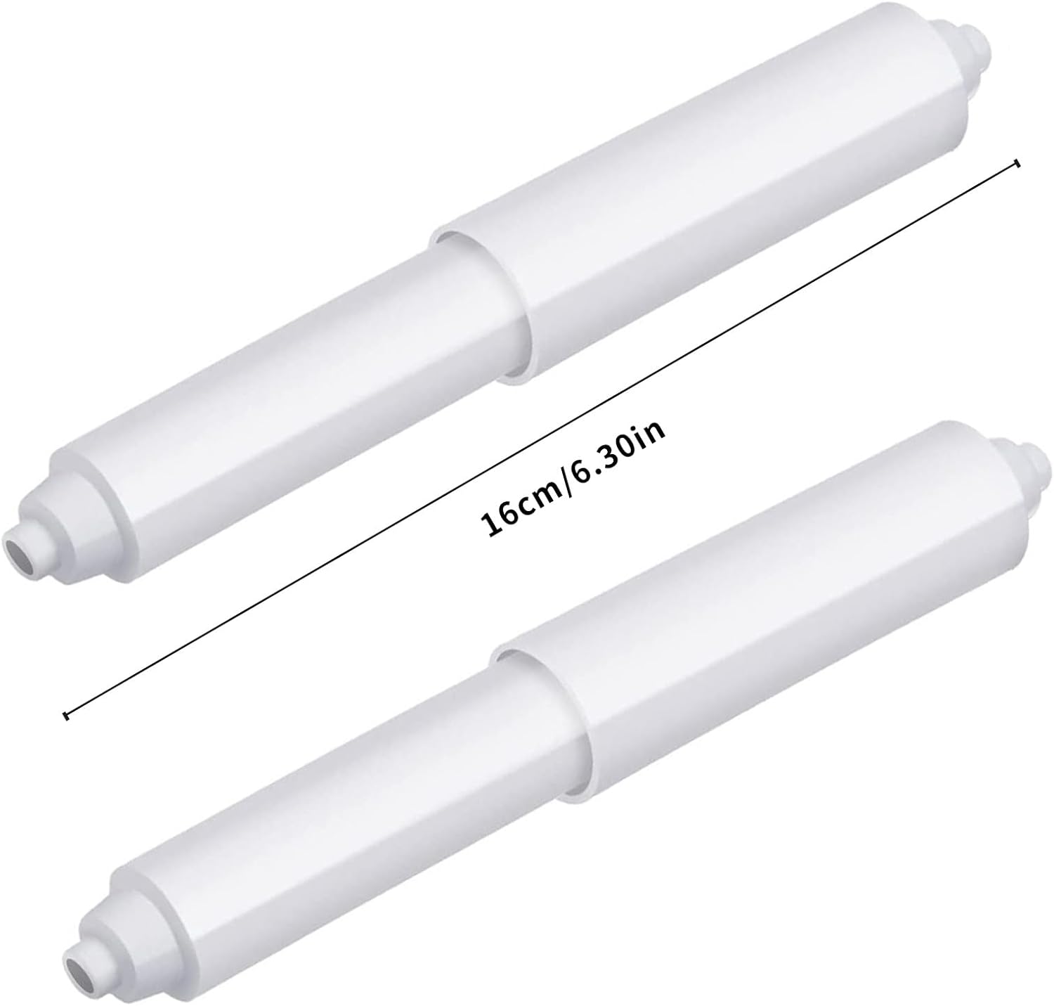 2-piece plastic toilet roll holder - toilet roll holder - toilet roll holder insert - bathroom toilet roll holder insert with spring mechanism - toilet roll replacement roll spring spindle (white) - Image 2