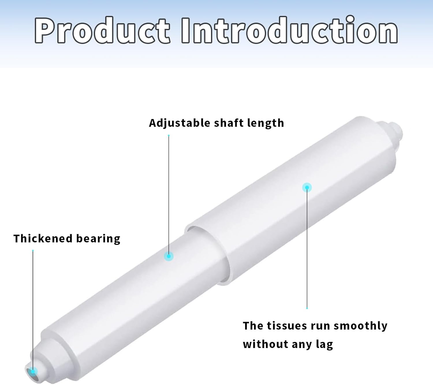 2-piece plastic toilet roll holder - toilet roll holder - toilet roll holder insert - bathroom toilet roll holder insert with spring mechanism - toilet roll replacement roll spring spindle (white) - Image 3