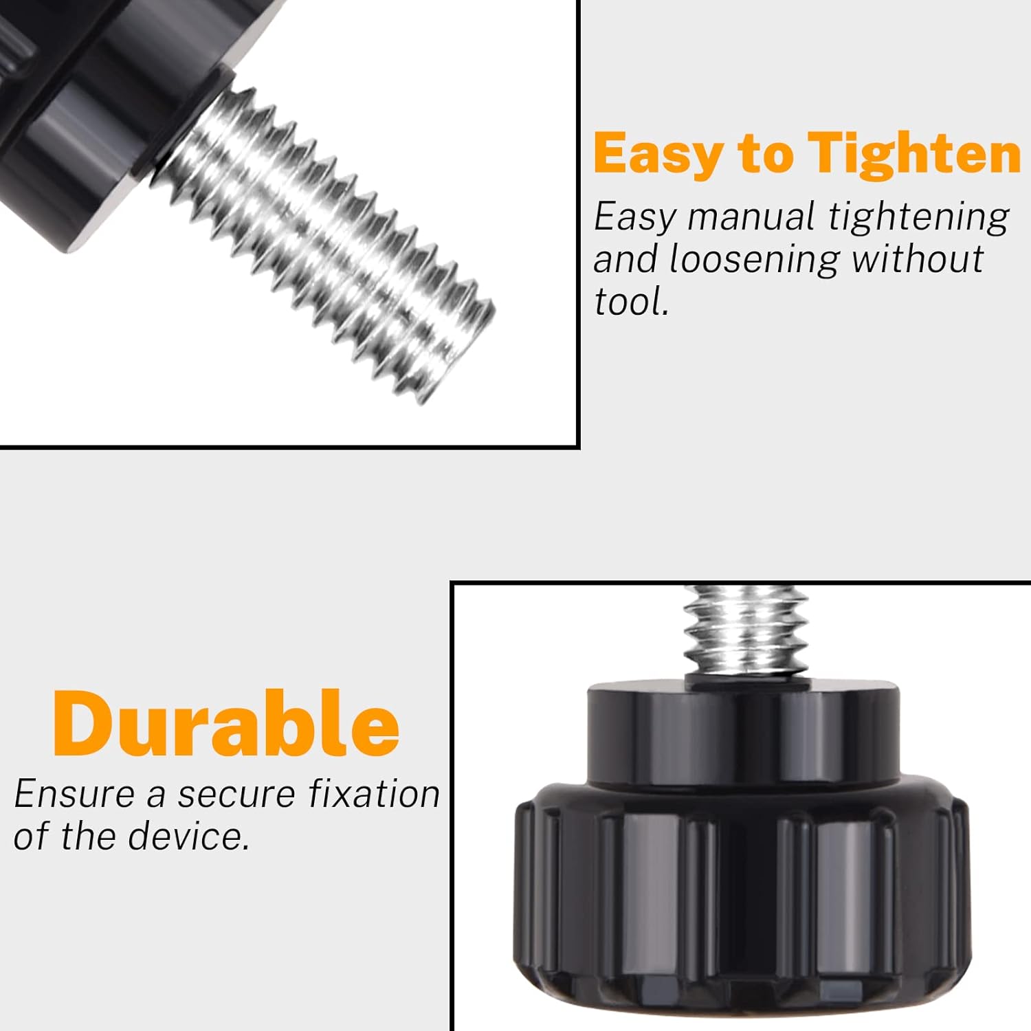 12 pieces M4 x 10 mm knurled thumb screws - display screws - mounting screws - carbon steel clamp knobs - grip thumb screws - mounting thumb screws - Image 3