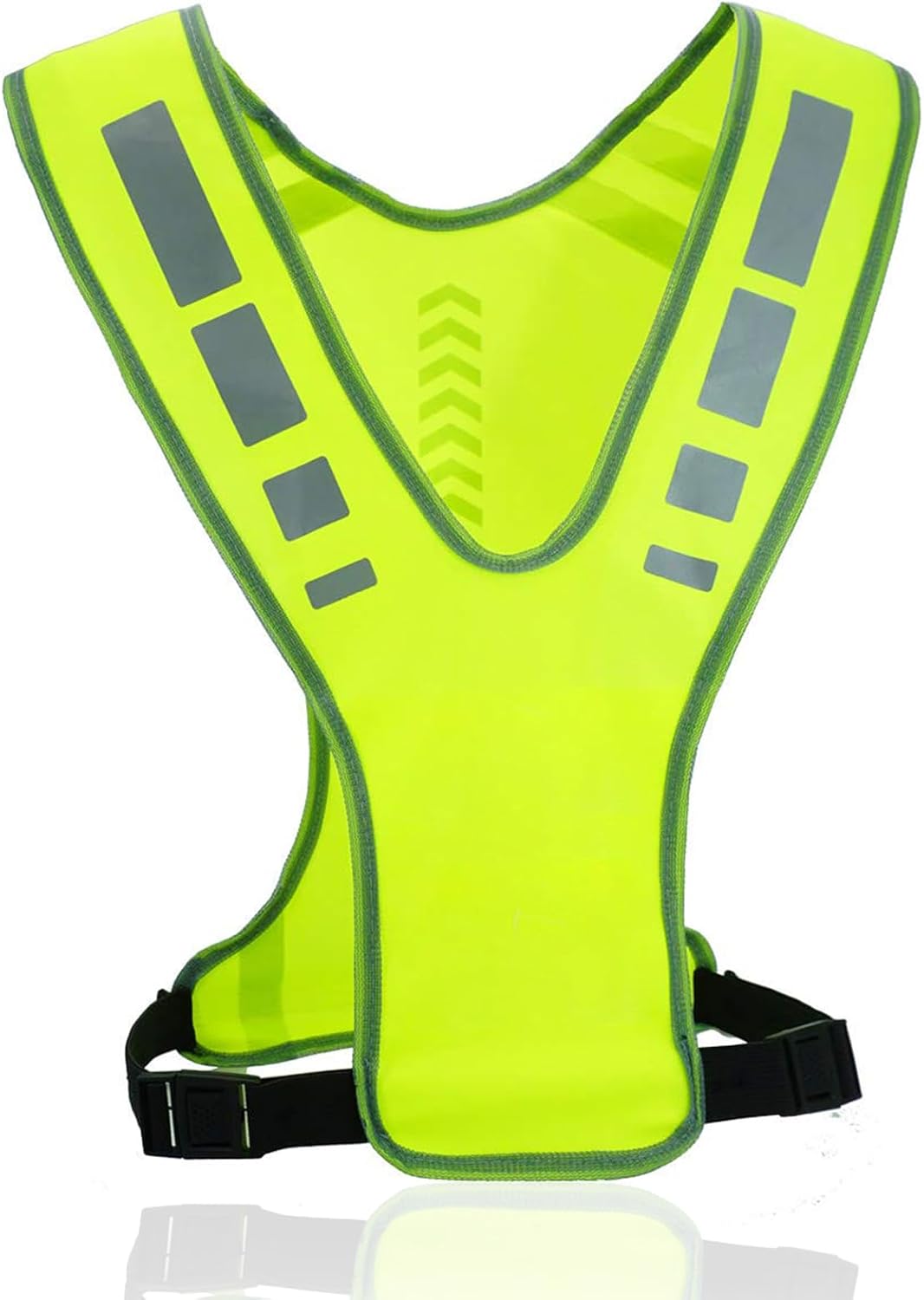 Reflective running clothing with high visibility and pockets - reflective safety vest - unisex - breathable reflective clothing - adjustable safety warning vest for jogging - walking - cycling - Image 2