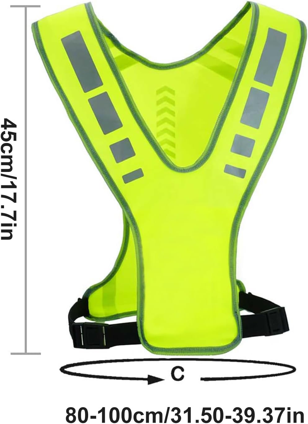 Reflective running clothing with high visibility and pockets - reflective safety vest - unisex - breathable reflective clothing - adjustable safety warning vest for jogging - walking - cycling - Image 7
