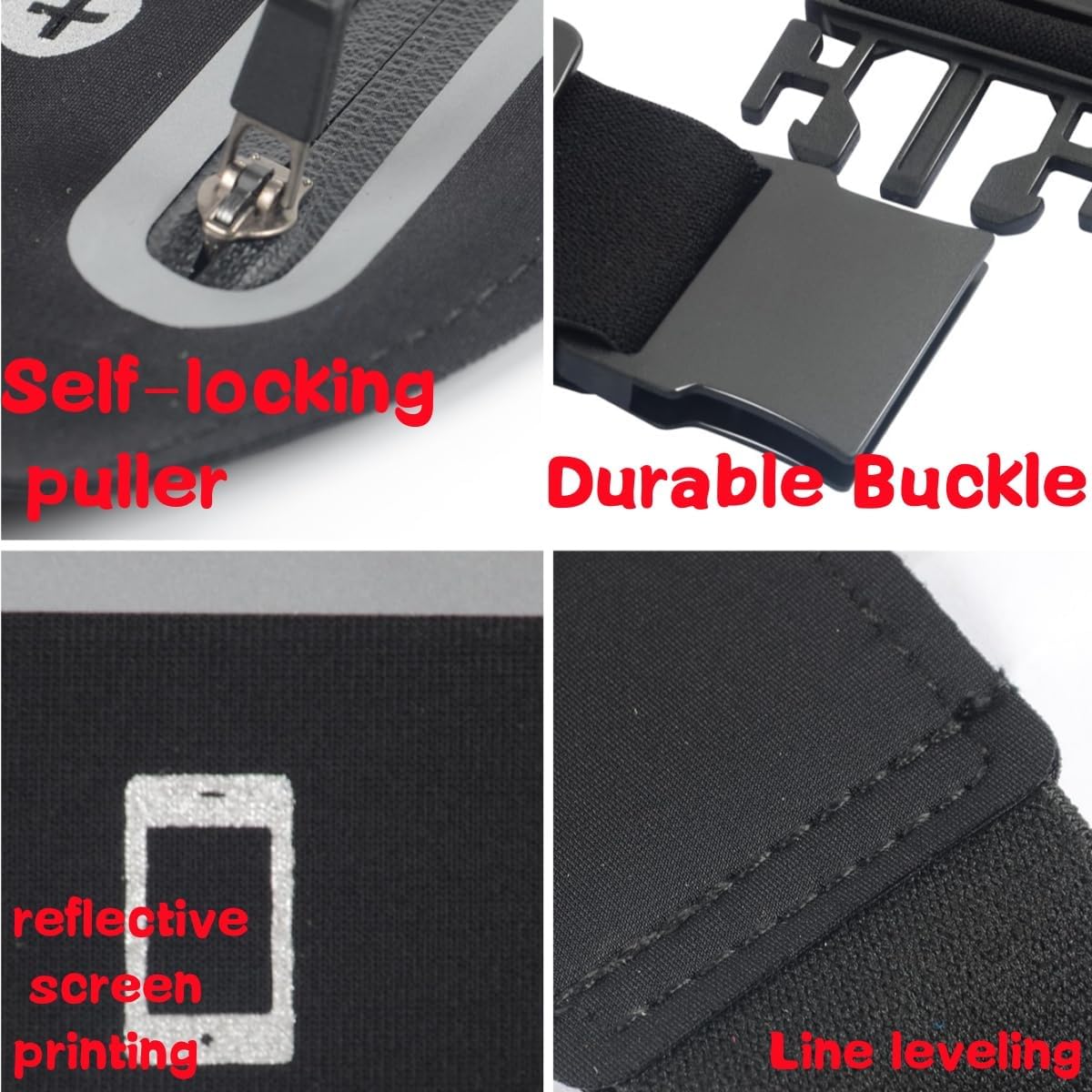 Slim running belt - running waist pack - running belt suitable for carrying a mobile phone - waist pack suitable for jogging - walking - travel wallet - running gift - gear - accessories (black) - Image 5