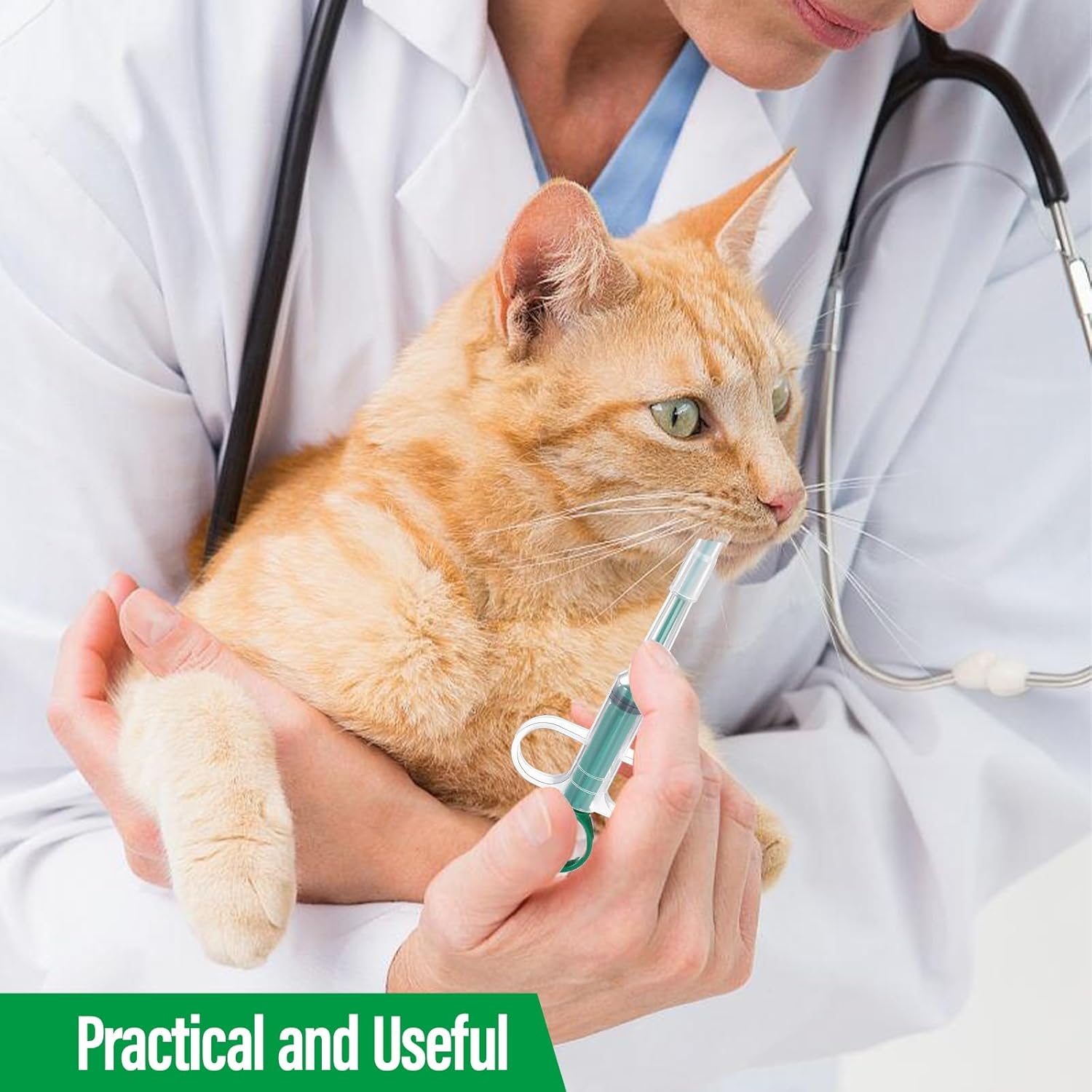 Two-piece set with pet pill poppers, cat pill poppers and cat pill dispensers. Reusable cat pill poppers. Green pill poppers with soft tips for safety and reliability. Handy for both cats and dogs. - Image 7