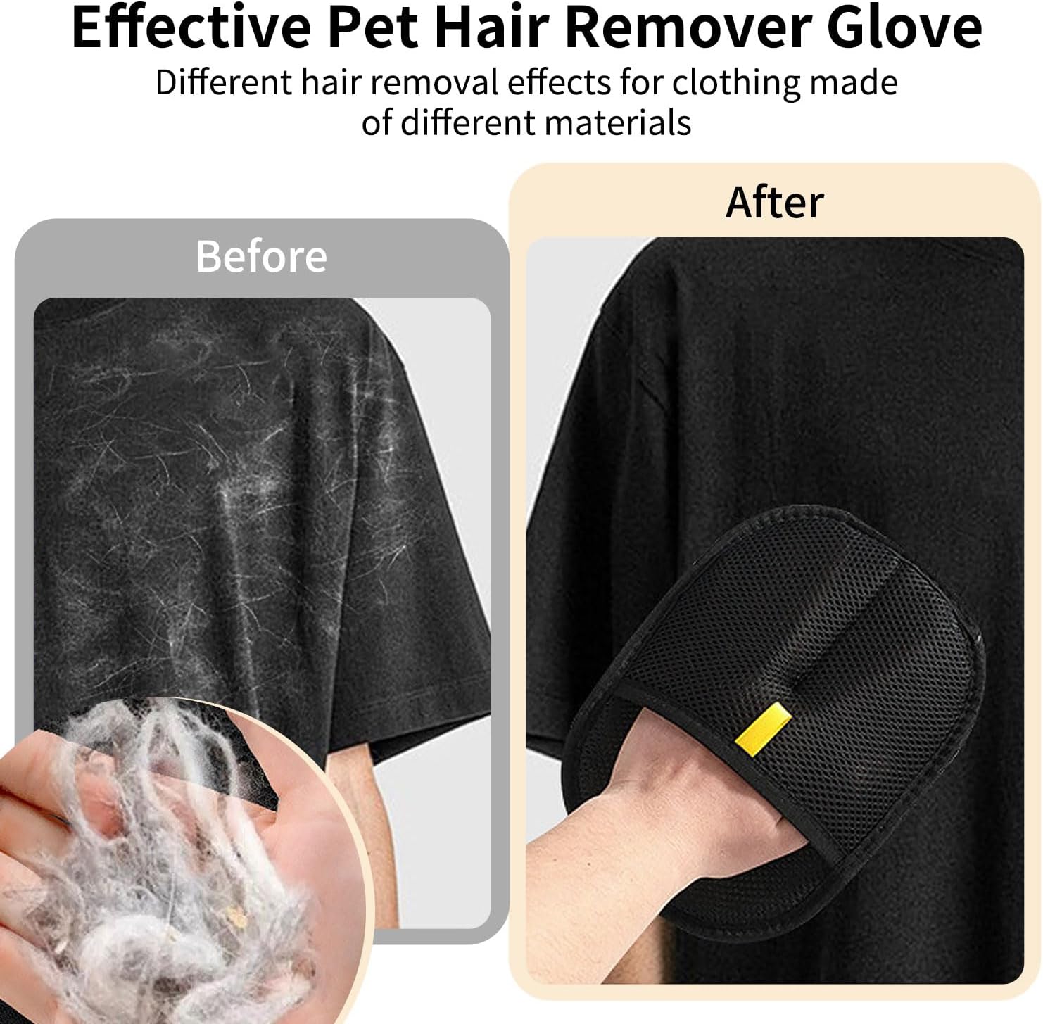 2-piece pet hair removal gloves, static pet hair removal gloves, double-sided grooming gloves, reusable pet hair removal gloves for cleaning and grooming, suitable for sofas, carpets and clothing - Image 4