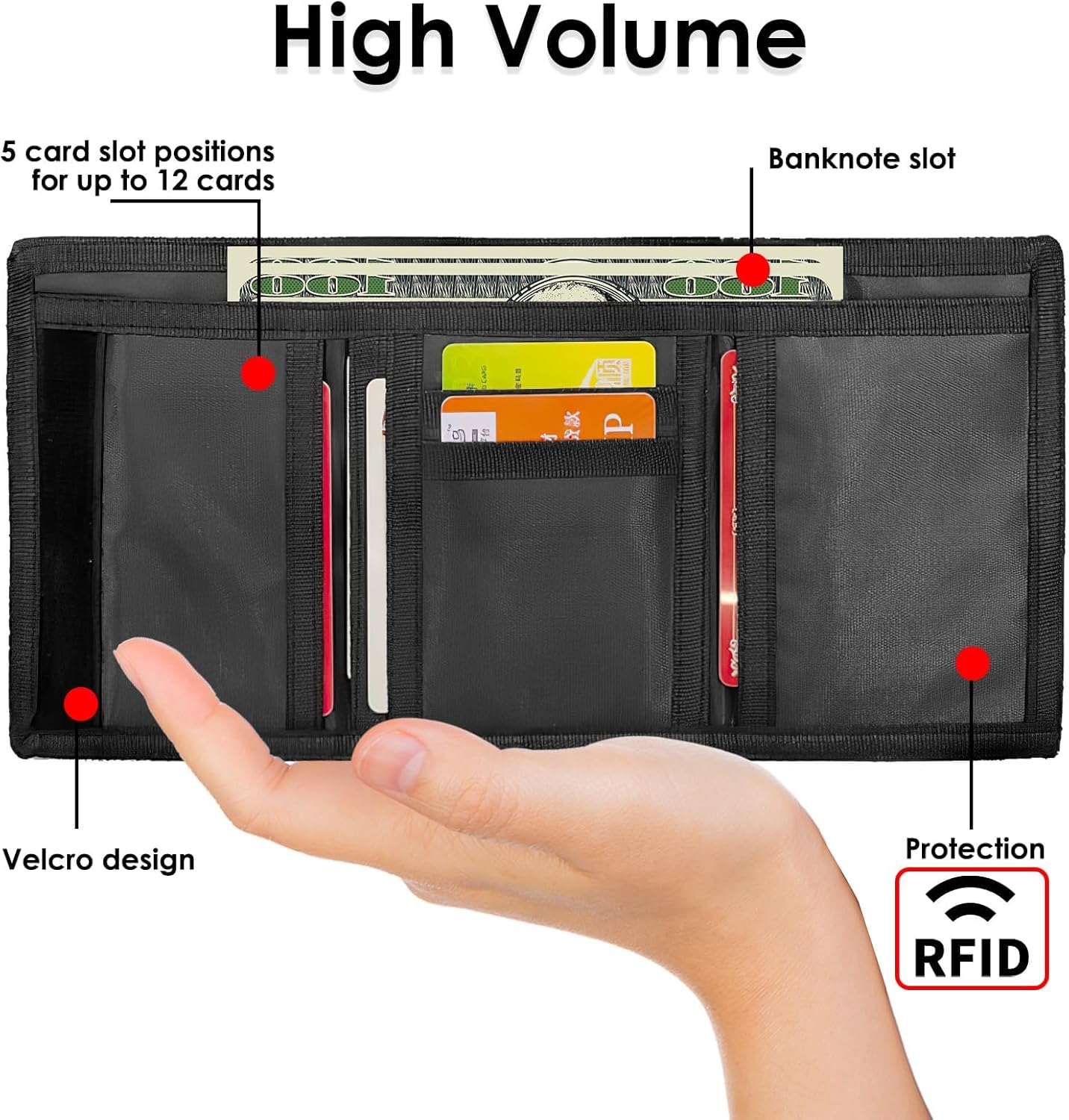 Heren Slim Wallet UK Simple Lightweight Compact RFID Blocking Soft Secure Credit Card Holder for 6 Cards and Banknotes Suitable for Travel Men Dad Friend Birthday Gift Charcoal Black - Image 2