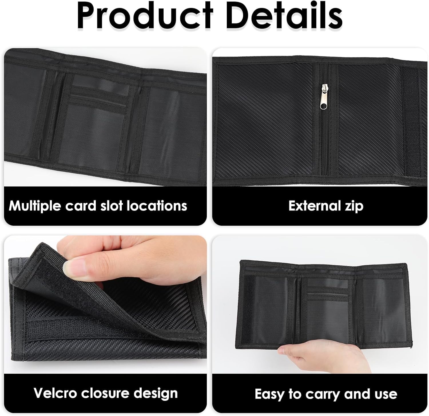 Heren Slim Wallet UK Simple Lightweight Compact RFID Blocking Soft Secure Credit Card Holder for 6 Cards and Banknotes Suitable for Travel Men Dad Friend Birthday Gift Charcoal Black - Image 3