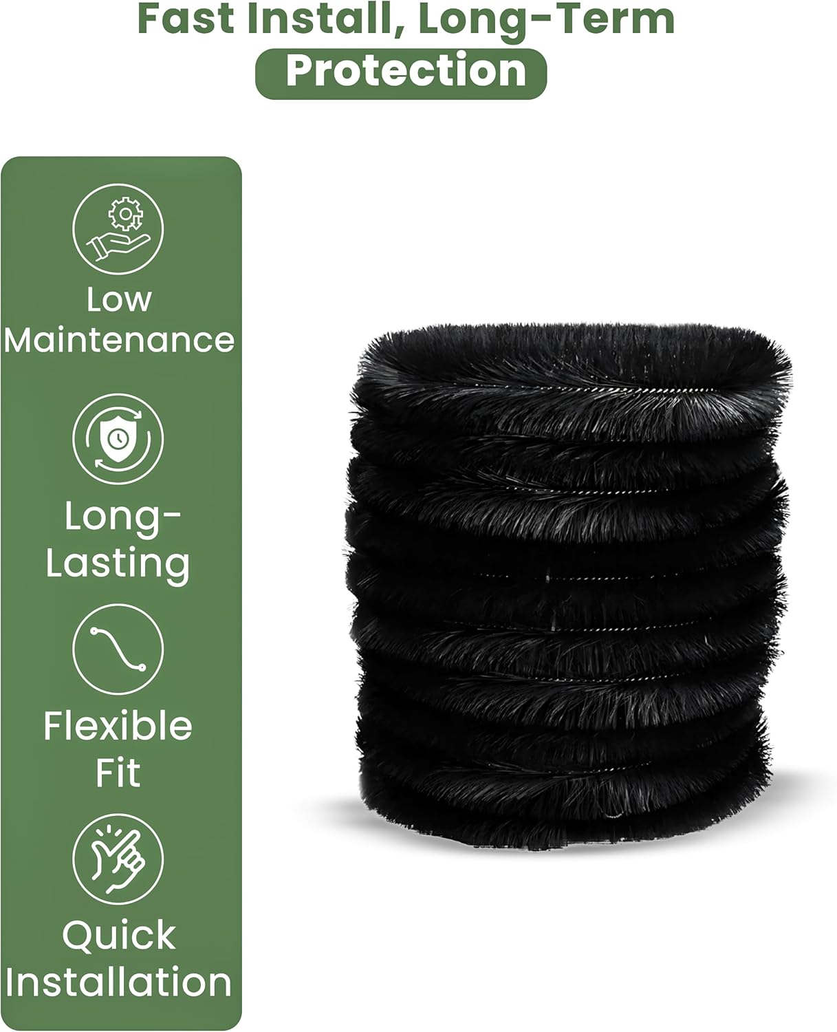 Gutter brush - Leaf catcher - Lead filter - Gutter drain cleaner - Leaf cleaner - Gutter unblocker - 4m x 100mm Black - Image 2