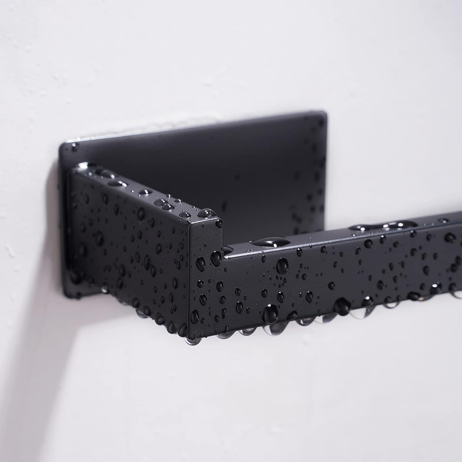 Toilet roll holder - No drilling required, high-quality 304 stainless steel toilet roll holder, self-adhesive, suitable for bathroom and kitchen, strong adhesion, waterproof, black - Image 4