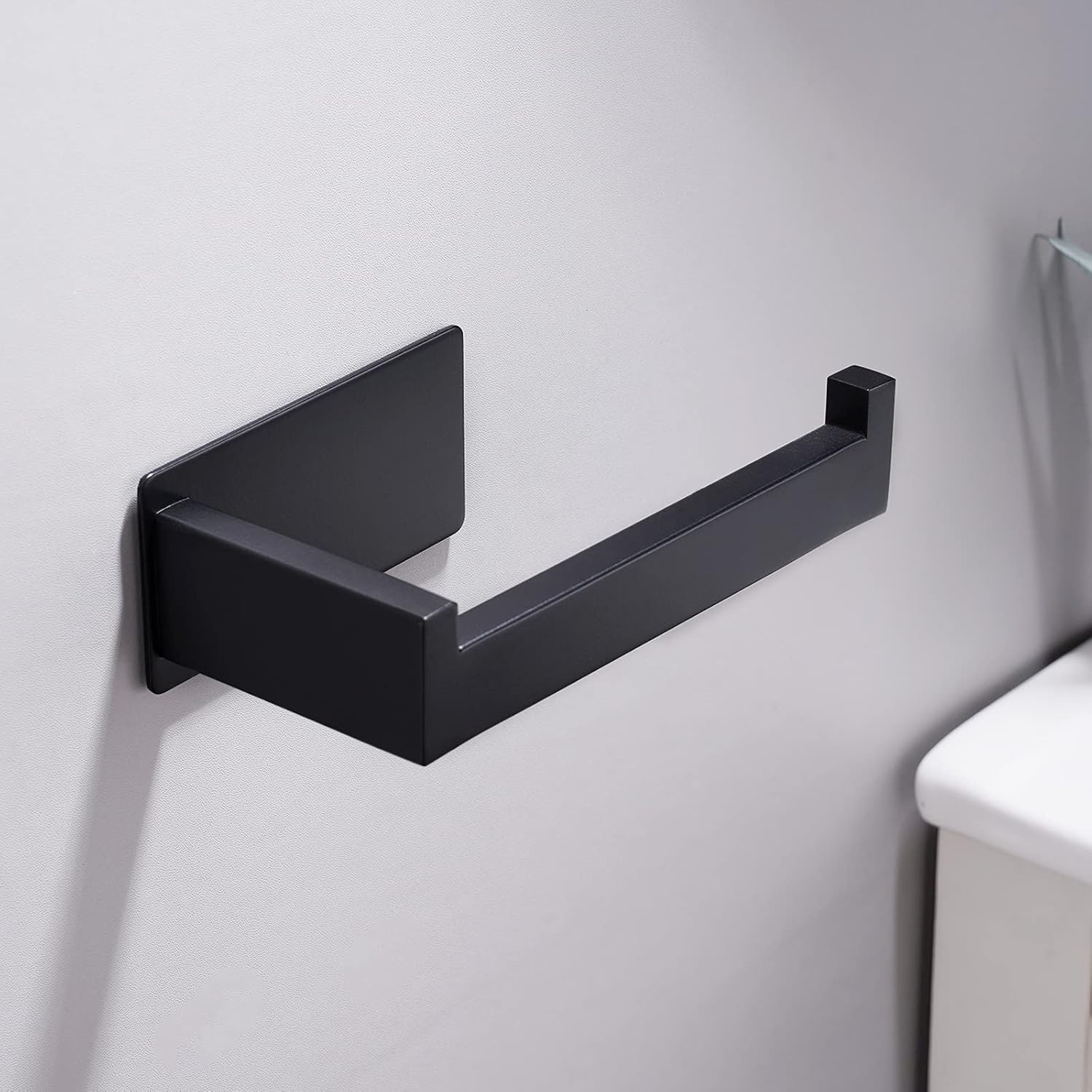 Toilet roll holder - No drilling required, high-quality 304 stainless steel toilet roll holder, self-adhesive, suitable for bathroom and kitchen, strong adhesion, waterproof, black - Image 7