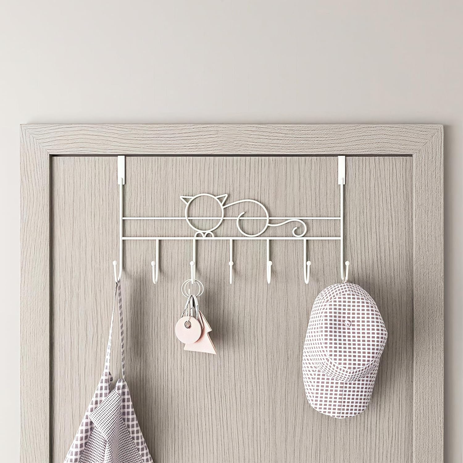Door hooks, coat hangers for jackets, towels, bags, bathrobes (1 pack, white) - Image 3