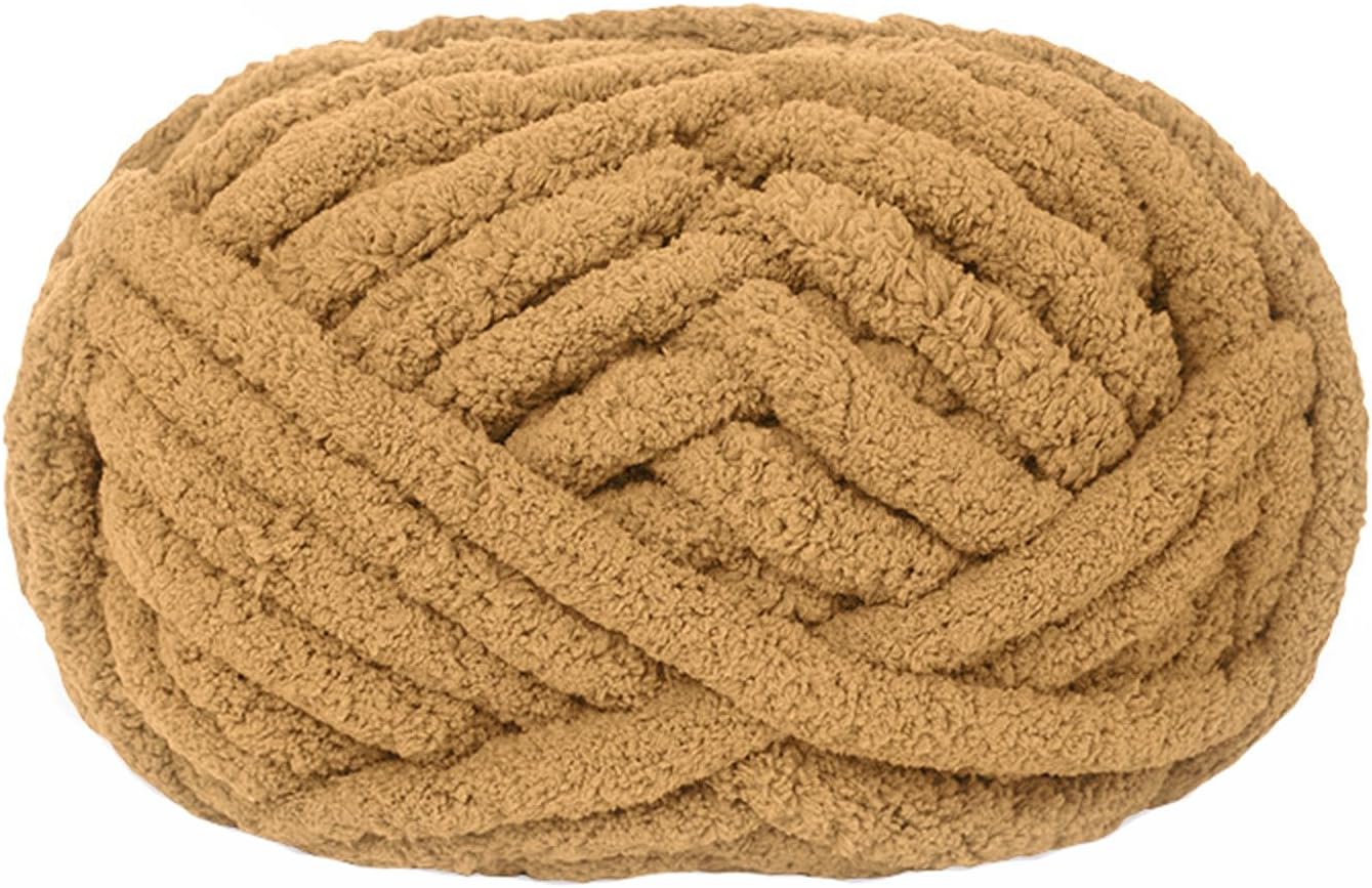 Chunky yarn - Hand-knitted blanket - 25 metres - Extra soft - DIY - Cushion - Blanket - Pet bed - brown - Image 1