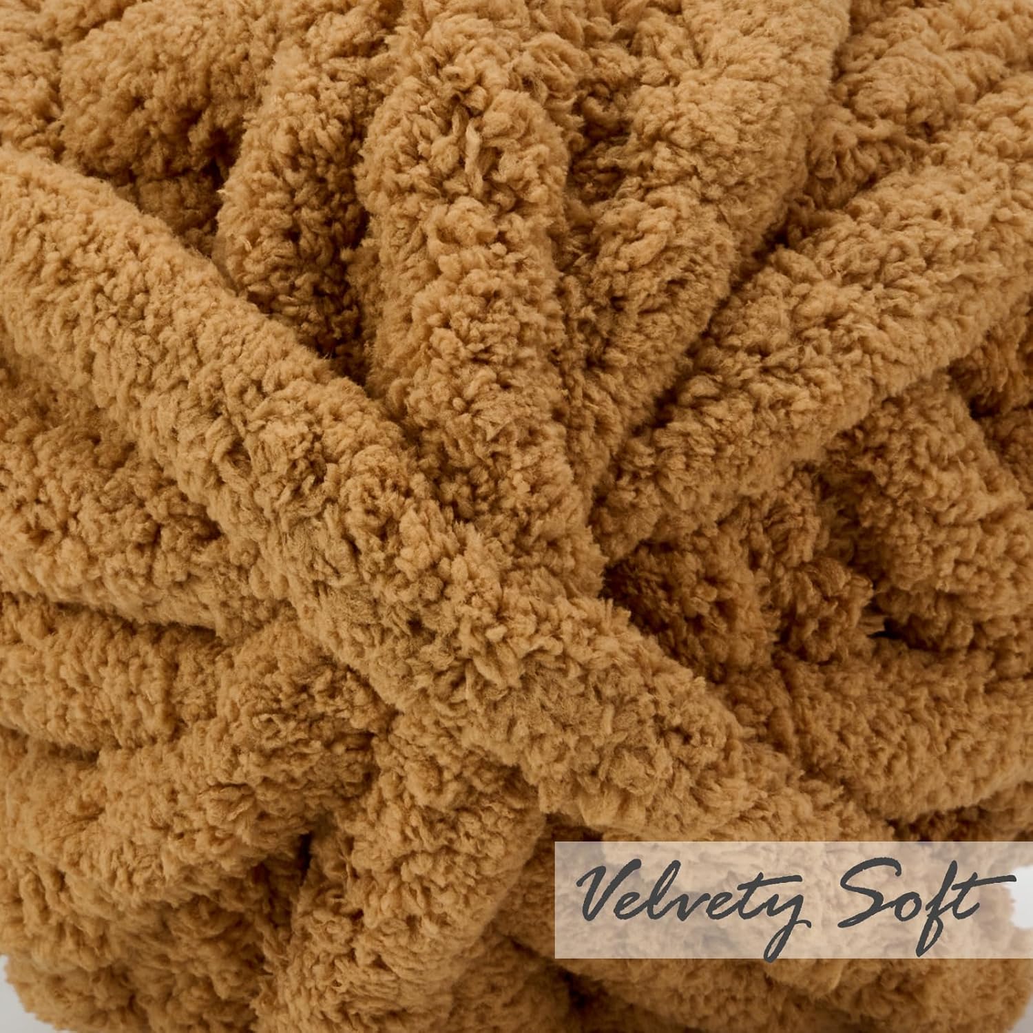 Chunky yarn - Hand-knitted blanket - 25 metres - Extra soft - DIY - Cushion - Blanket - Pet bed - brown - Image 2