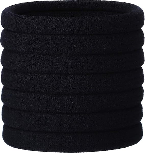 20 large cotton elastic hair ties - ponytail holder headbands - for thick curly hair - long hair - Image 1