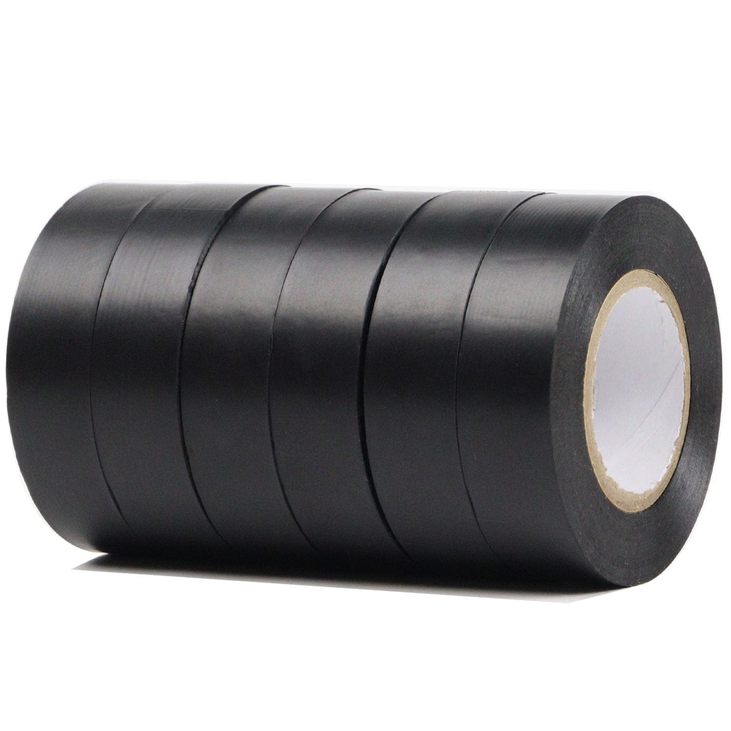 Black insulation tape 19 mm x 20 m 6-pack strong self-adhesive PVC insulation tape for insulating, repairing and protecting electrical wires - Image 1