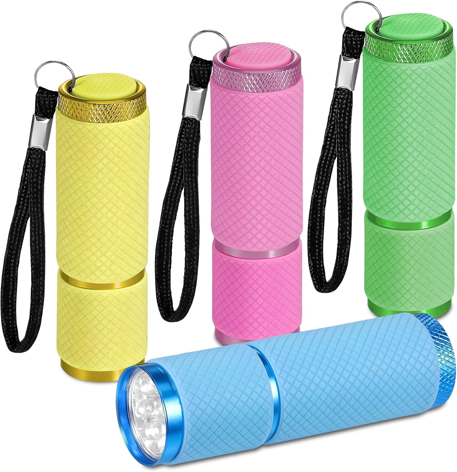 4-pack small flashlights, super bright mini flashlights with 9 LEDs, battery-powered, camping, hiking, outdoor gifts for kids and adults (batteries not included) - Image 1
