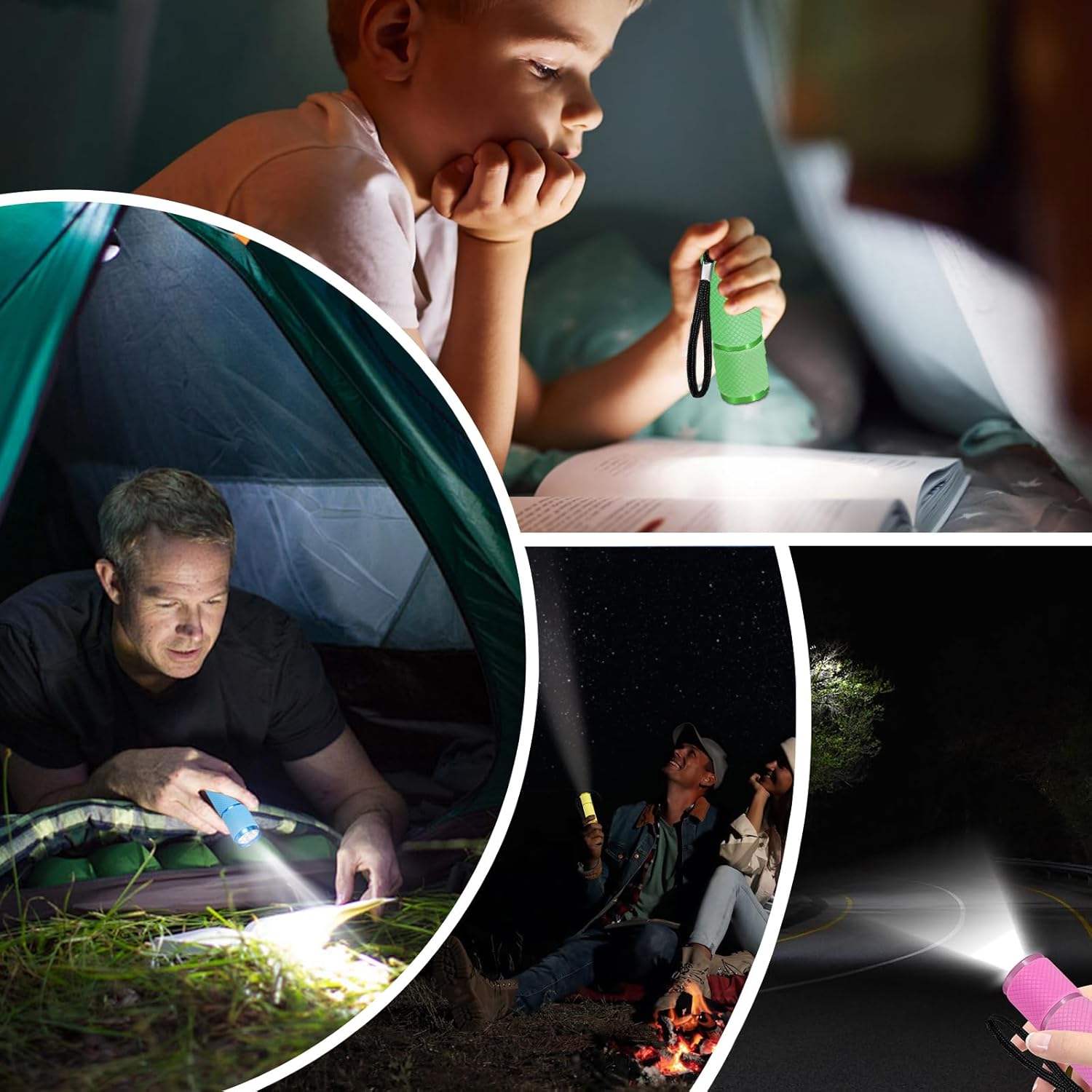 4-pack small flashlights, super bright mini flashlights with 9 LEDs, battery-powered, camping, hiking, outdoor gifts for kids and adults (batteries not included) - Image 6