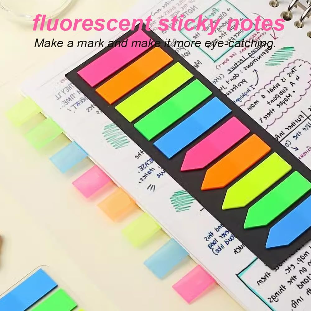 Sticky note labels, 200 sticky note labels, sticky note bookmarks in 2 shapes, mini file labels for marking pages and jotting down inspiration - Image 6