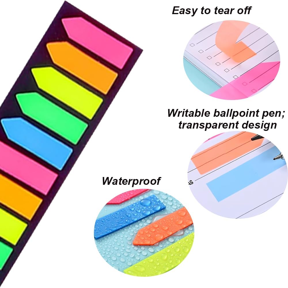 Sticky note labels, 200 sticky note labels, sticky note bookmarks in 2 shapes, mini file labels for marking pages and jotting down inspiration - Image 7