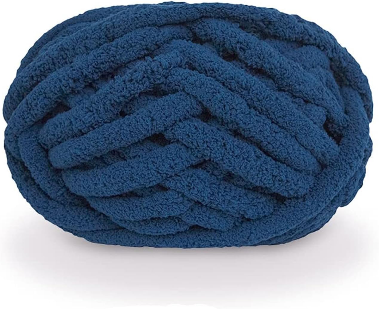 Chunky yarn - Hand-knitted blanket - 25 metres - Extra soft - DIY - Cushion - Blanket - Pet bed - Navy blue - Image 1