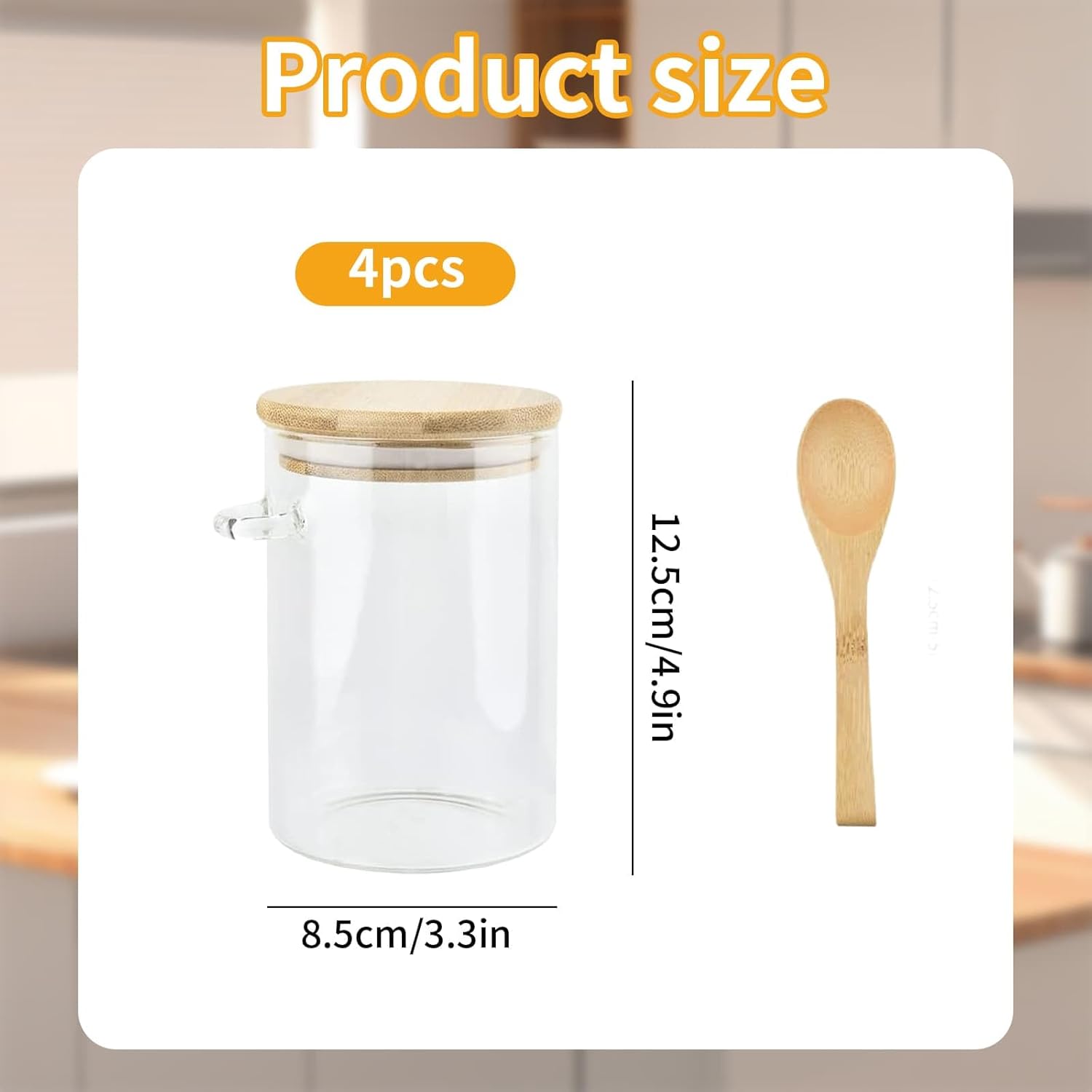 4-pack overnight oats containers with wooden lids and spoons, 473 ml overnight oats jars, glass food containers for oatmeal, chia seed pudding, yoghurt, salad and breakfast cereals - Image 2
