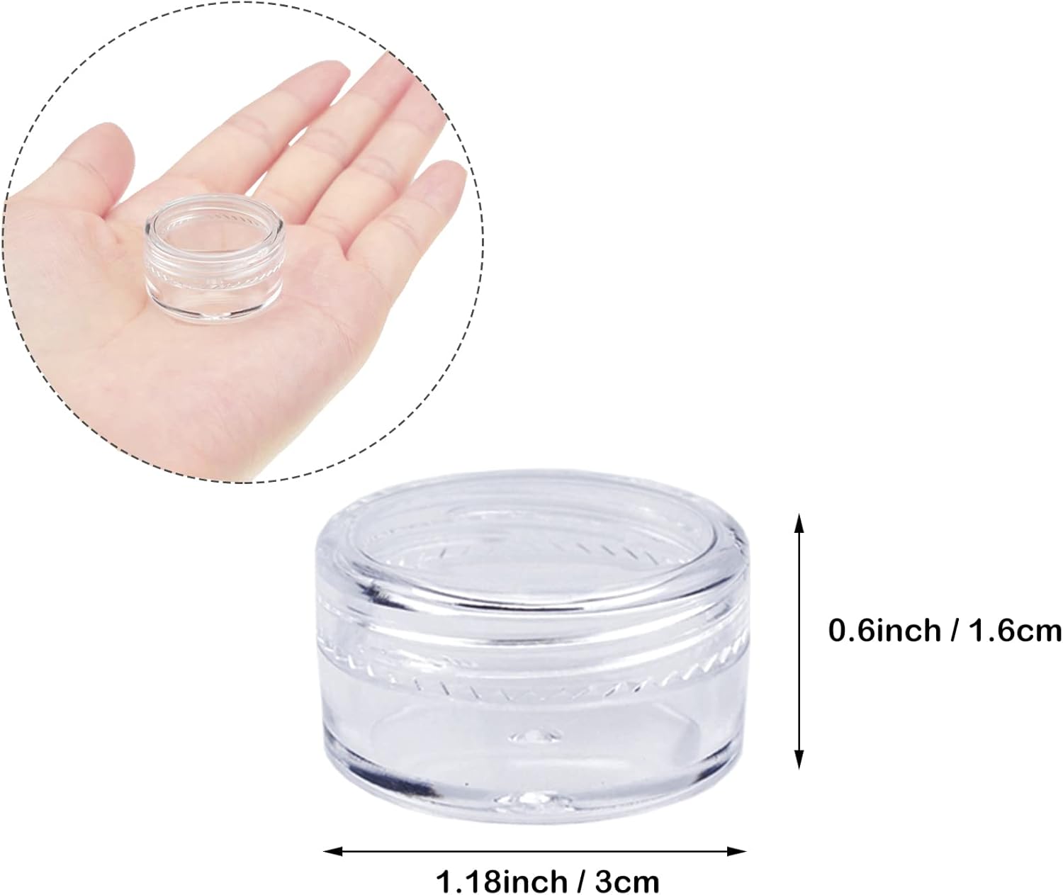 12 travel cosmetic jars, 5 ml cream, make-up monsters, containers with lids for women, glitter nail art, storage bottles - Image 3