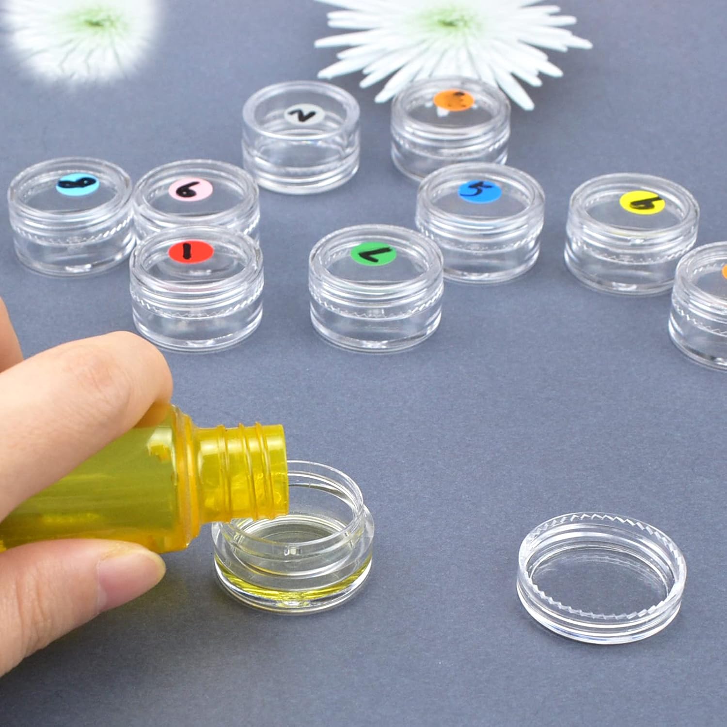 12 travel cosmetic jars, 5 ml cream, make-up monsters, containers with lids for women, glitter nail art, storage bottles - Image 4