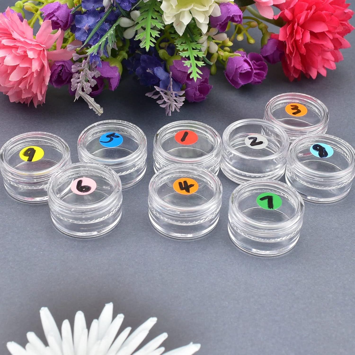 12 travel cosmetic jars, 5 ml cream, make-up monsters, containers with lids for women, glitter nail art, storage bottles - Image 7