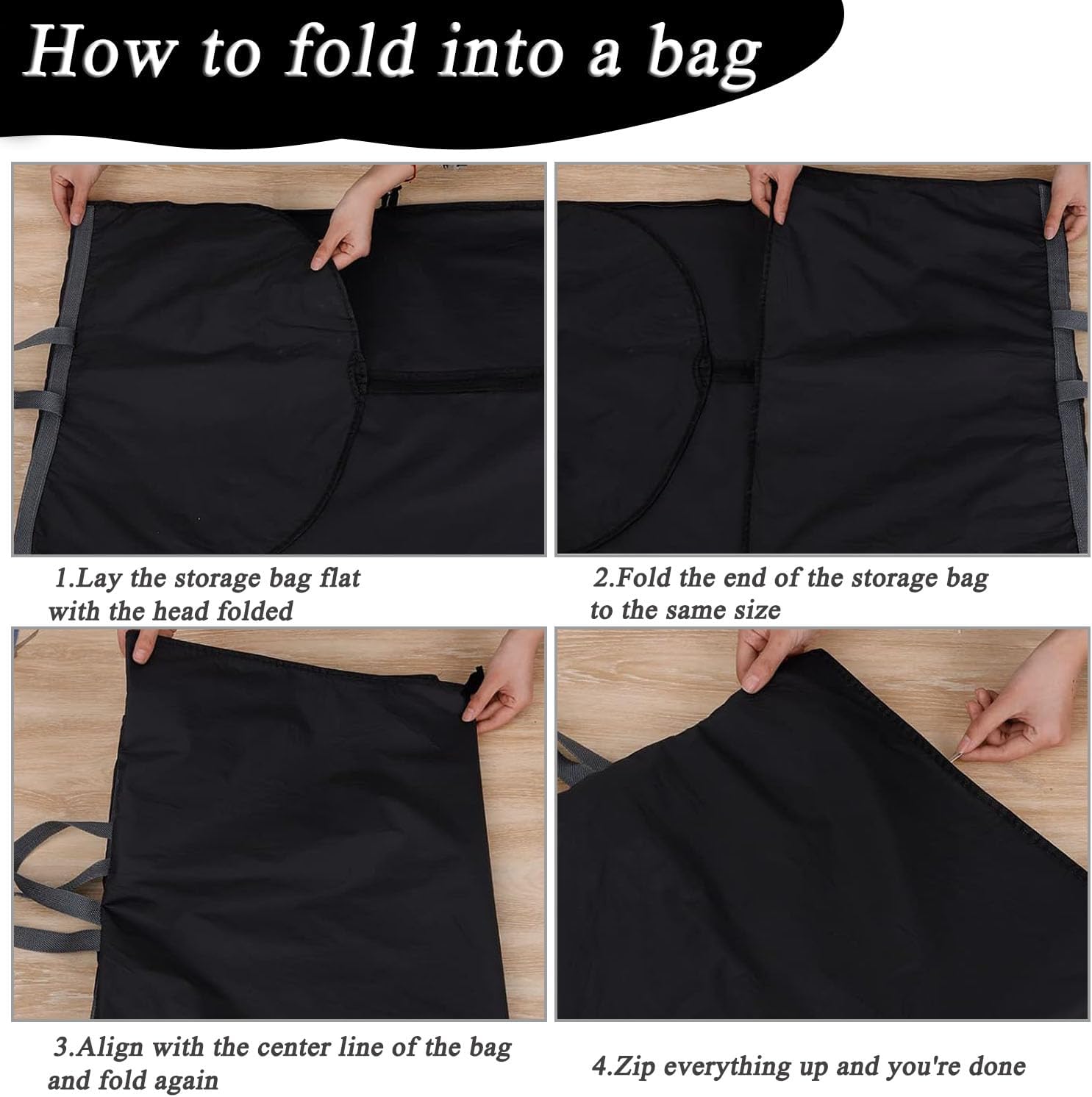 Long garment bags, dustproof clothing covers, moth-resistant clothing bags, wedding dress bags, foldable long coat bags, suitable for storing coats, shirts, suits and jackets (black) - Image 4
