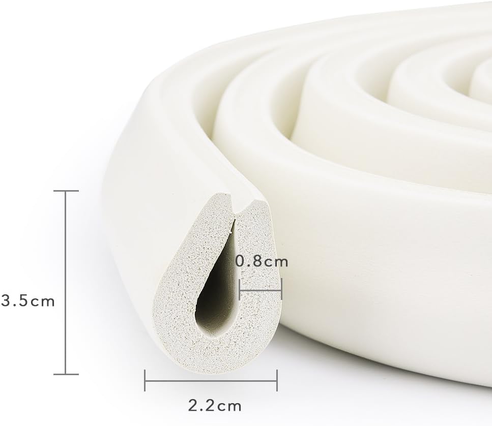 Edge protection strips, 2M * 2 rolls foam safety strips, anti-bump strips for kids, thickened soft protection strips, corner protectors for babies, children and toddlers - cream white - Image 2