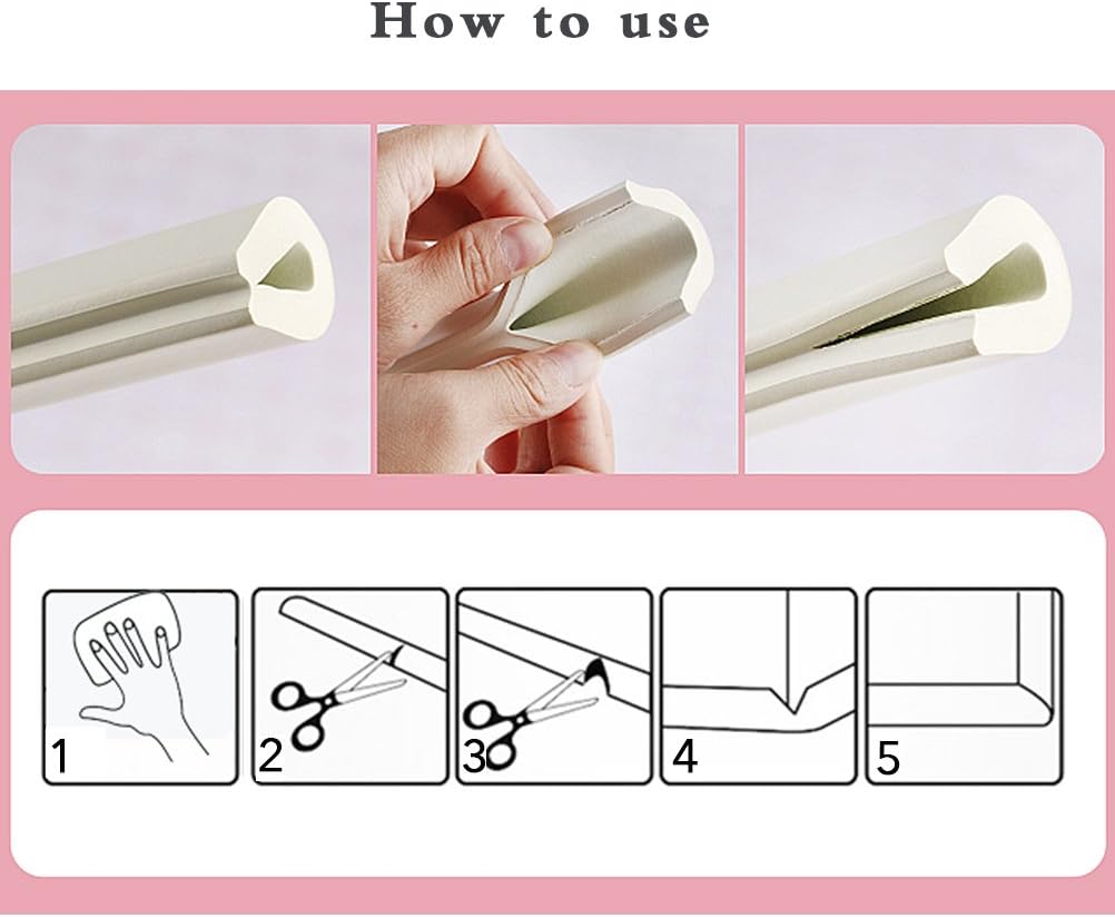 Edge protection strips, 2M * 2 rolls foam safety strips, anti-bump strips for kids, thickened soft protection strips, corner protectors for babies, children and toddlers - cream white - Image 4