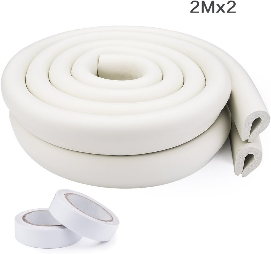 Edge protection strips, 2M * 2 rolls foam safety strips, anti-bump strips for kids, thickened soft protection strips, corner protectors for babies, children and toddlers - cream white - Image 7