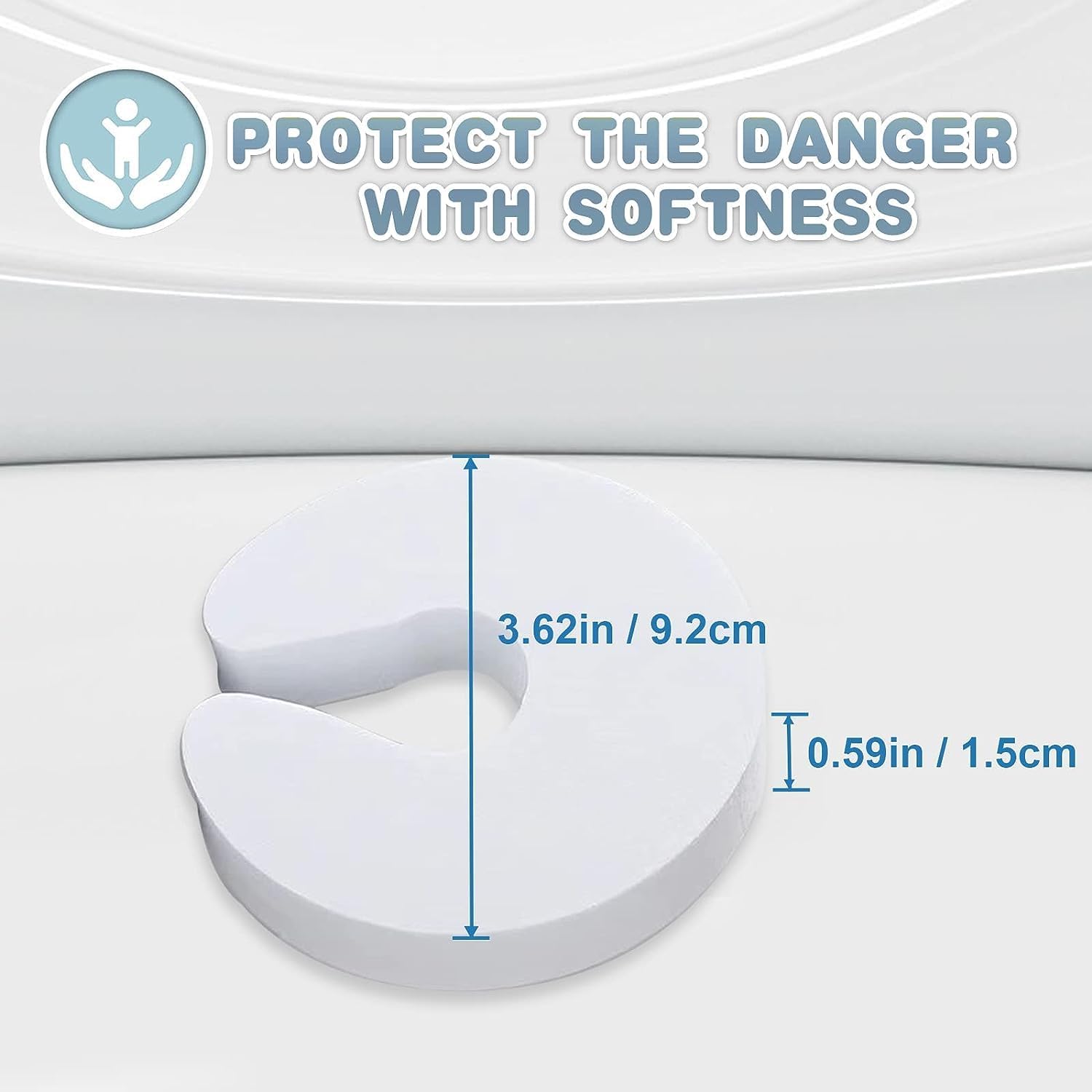 [6-pack -1.5 cm] Door latch safety lock, child door safety lock, baby safe door stopper, protect children's fingers with soft foam protection, prevent finger pinching injuries, child or pet cannot be locked in the room - Image 6