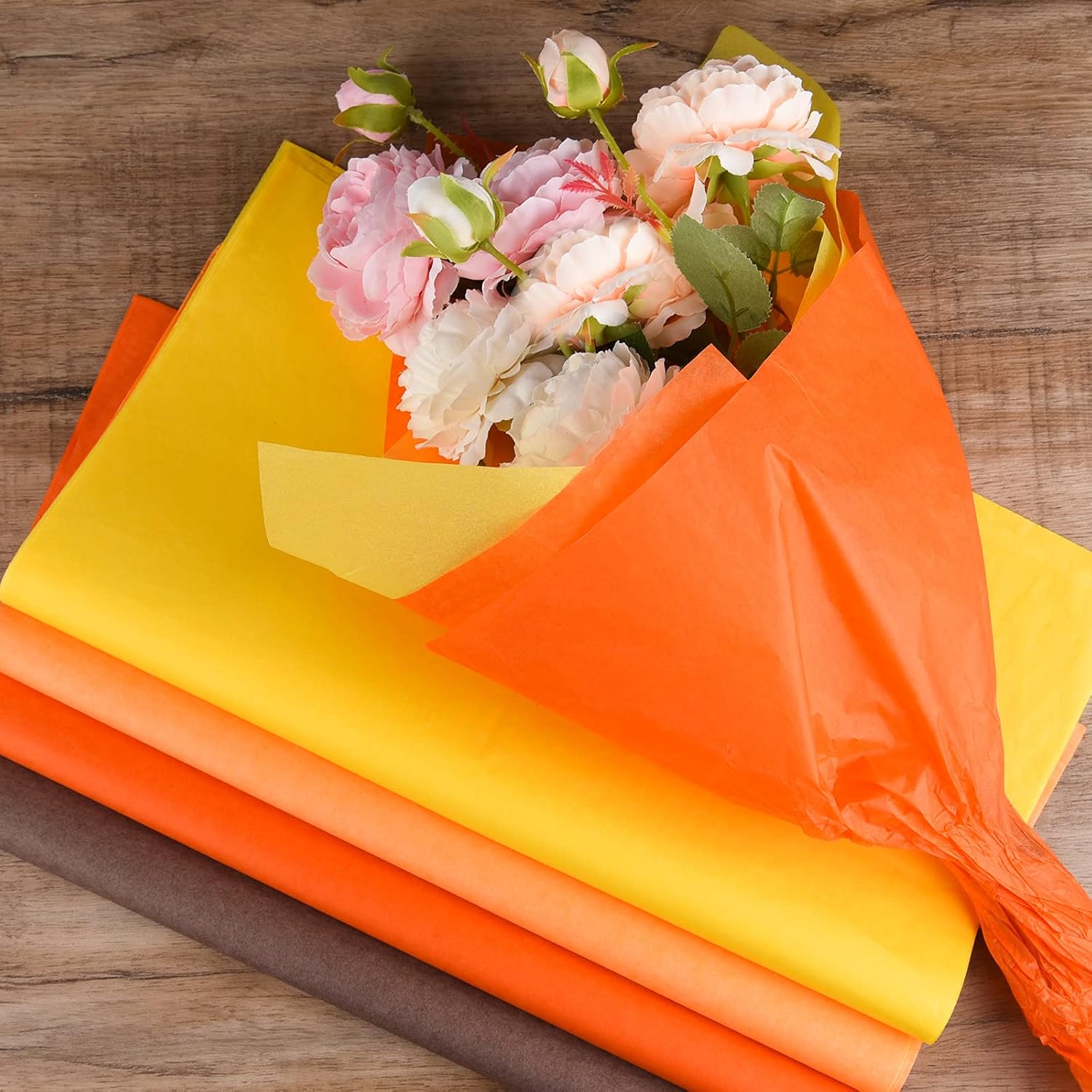 60 sheets of tissue paper autumn wrapping paper bulk multicoloured craft paper crafts for Thanksgiving harvest birthday party do-it-yourself and craft decoration - Image 6