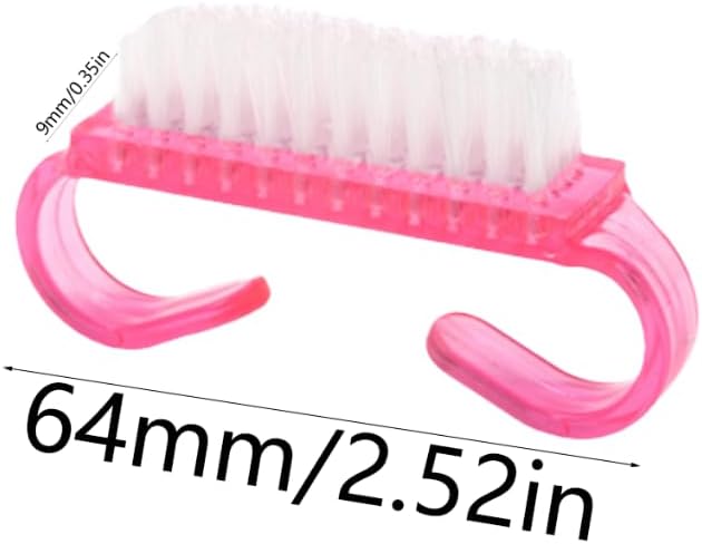 Nagelborstel - 4 pieces Plastic cleaning brush - Handscrub cleaning brush - with plastic handle - for cleaning nails (purple - pink - blue - transparent) - Image 2