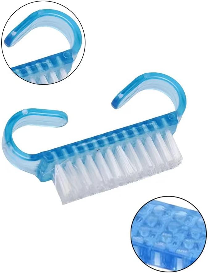 Nagelborstel - 4 pieces Plastic cleaning brush - Handscrub cleaning brush - with plastic handle - for cleaning nails (purple - pink - blue - transparent) - Image 3