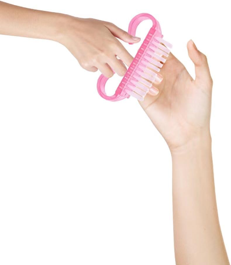Nagelborstel - 4 pieces Plastic cleaning brush - Handscrub cleaning brush - with plastic handle - for cleaning nails (purple - pink - blue - transparent) - Image 5