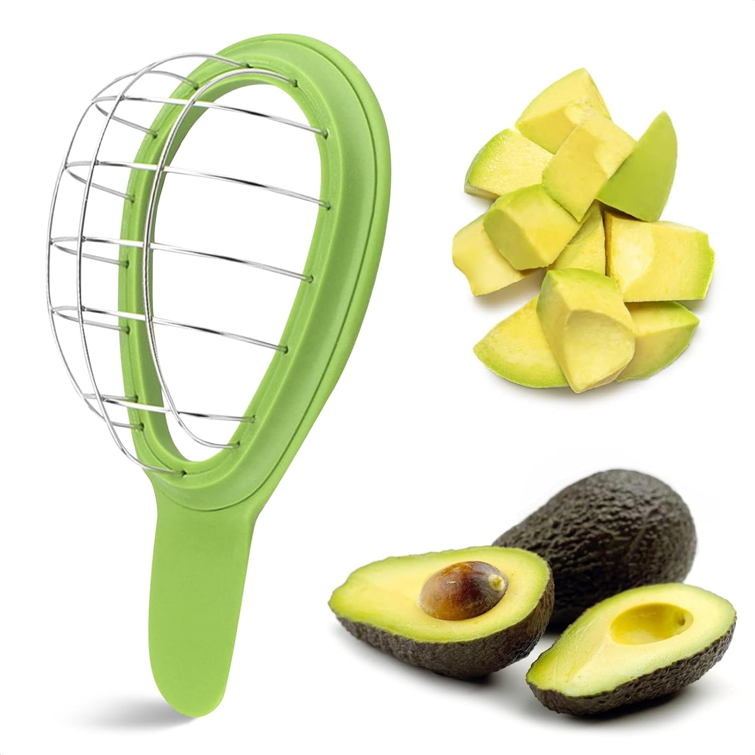 Avocado splitting tool - Stainless steel, dishwasher safe, portable fruit tool - For splitting avocados, kiwis, avocados and similar fruit - Image 1