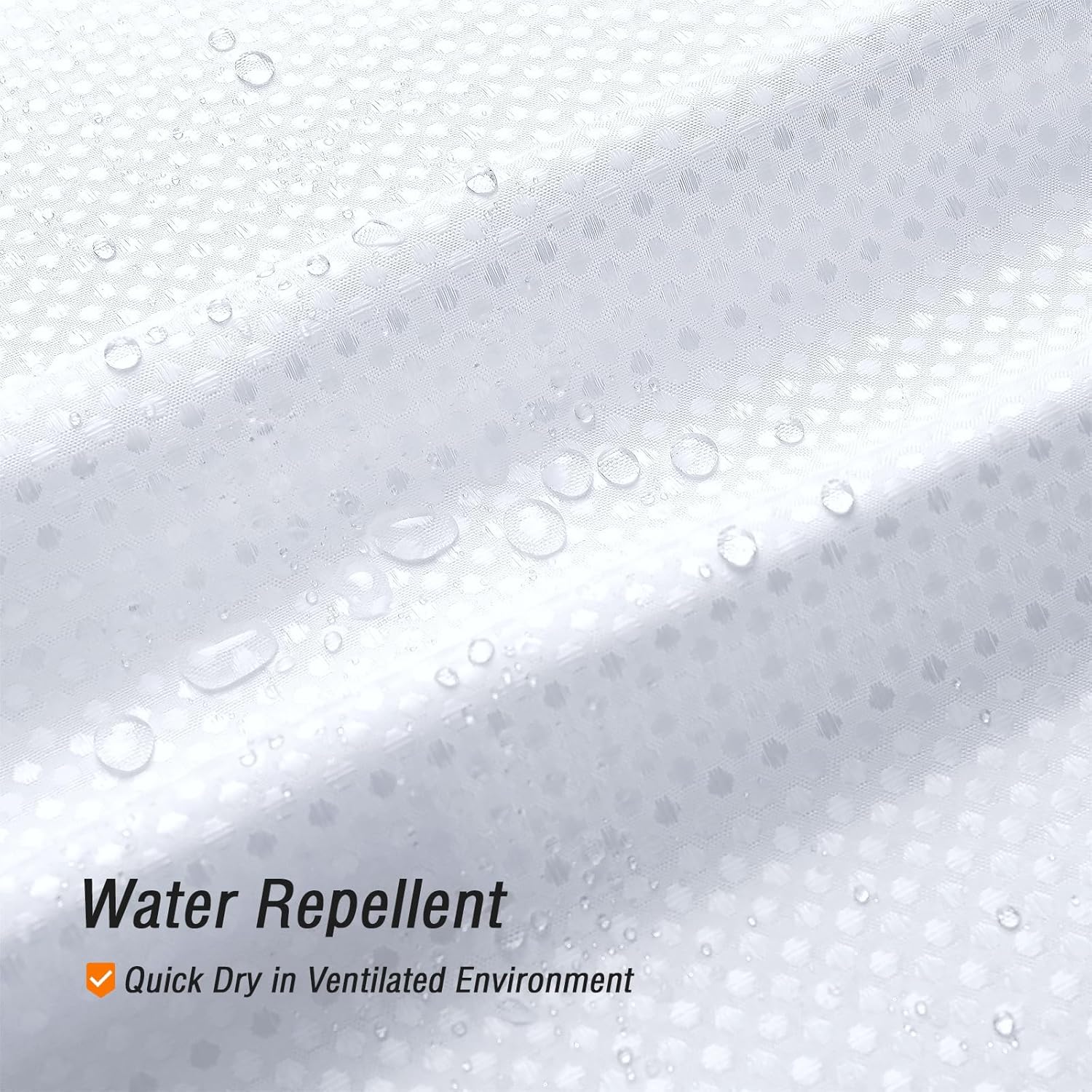 Shower Curtain - Waffle Shower Curtain - 180 x 200 cm - White Shower Curtain - Textured Fabric - Bathroom Shower Curtain - Waterproof - Machine Washable - Image 4