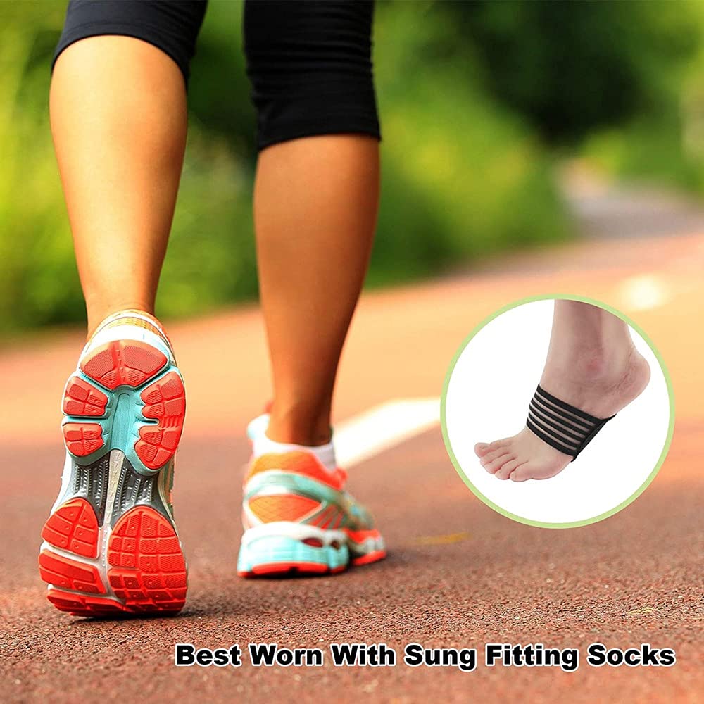 2 pairs of extra thick, padded compression arch supports for more comfort - suitable for plantar fasciitis, fallen arches, heel spurs, flat feet and foot pain problems - Image 8
