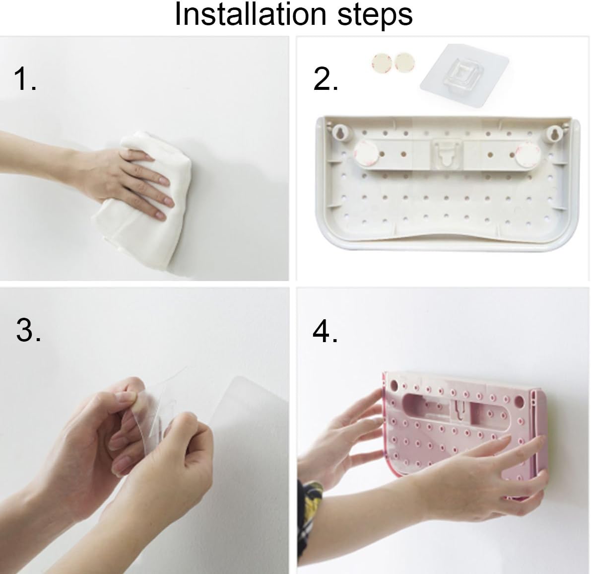 Shoe rack - 4 pieces - Grey - Foldable - Wall-mounted shoe rack - Foldable shoe rack - Punch-Free - Simple shoe rack - Plastic - Image 3