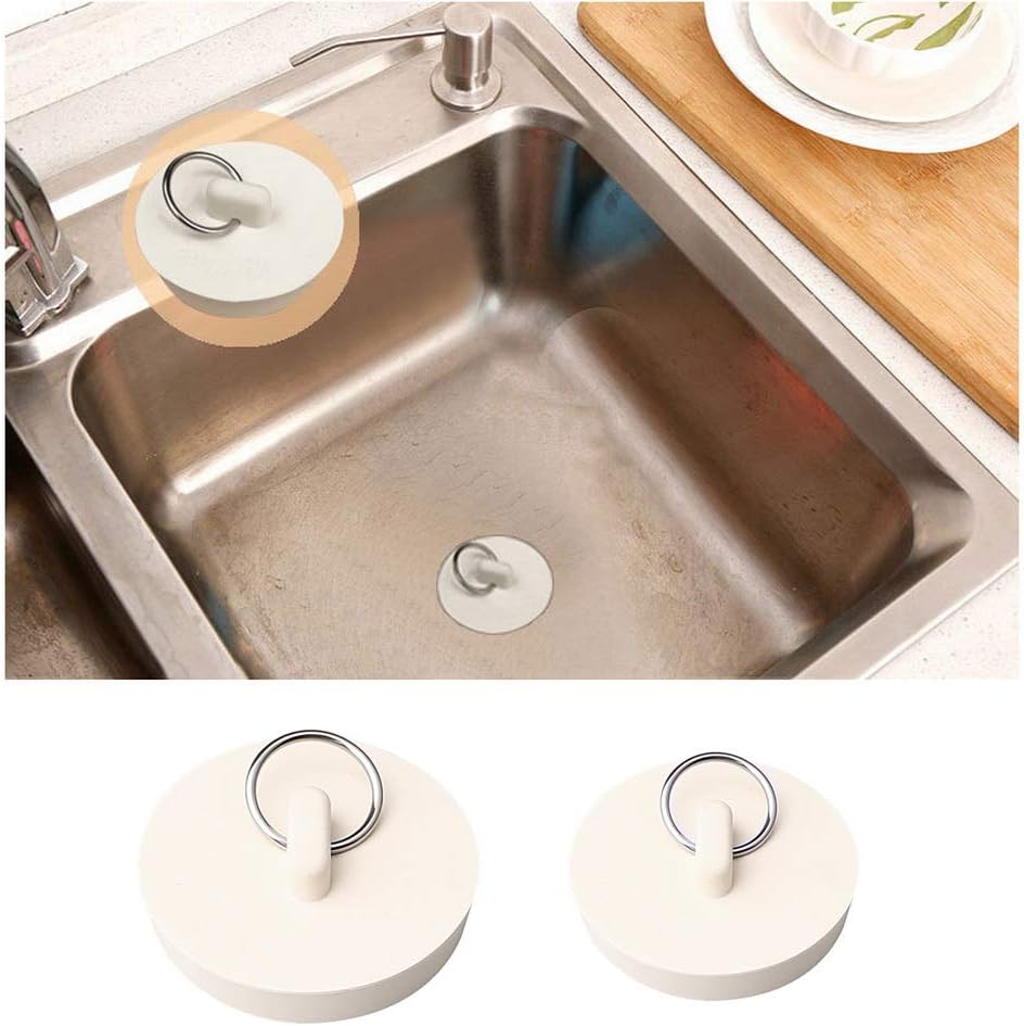 Set of 4 drain stoppers - sink stoppers - rubber drain plugs and kitchen sink stoppers with hanging ring - Suitable for bathtubs and bathrooms (4 sizes) - Image 2