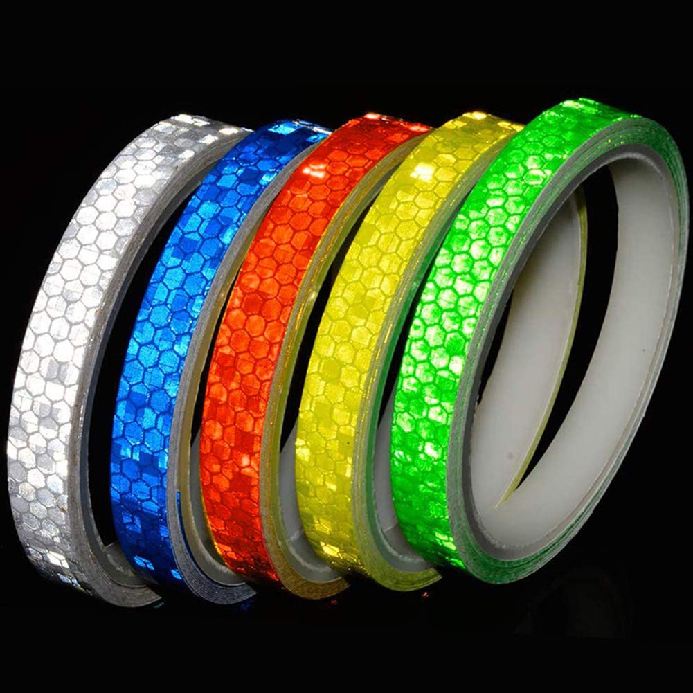 Reflective tape - 5 colours - Night safety - Reflective warning stickers - Waterproof - Outdoor - Reflective tape for bike wheels - Suitable for bikes, trailers and motorcycles - Image 1