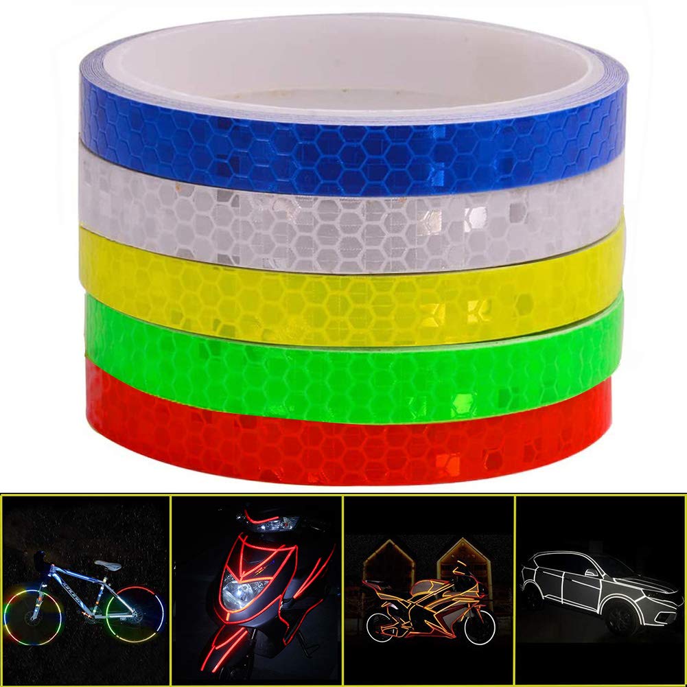 Reflective tape - 5 colours - Night safety - Reflective warning stickers - Waterproof - Outdoor - Reflective tape for bike wheels - Suitable for bikes, trailers and motorcycles - Image 2