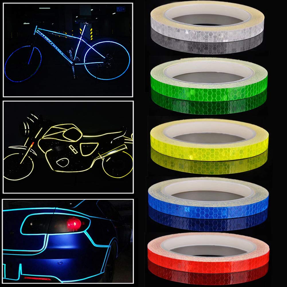 Reflective tape - 5 colours - Night safety - Reflective warning stickers - Waterproof - Outdoor - Reflective tape for bike wheels - Suitable for bikes, trailers and motorcycles - Image 3