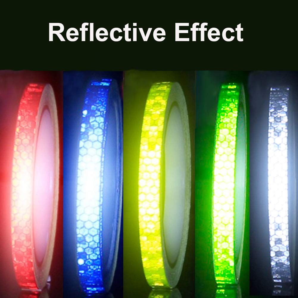 Reflective tape - 5 colours - Night safety - Reflective warning stickers - Waterproof - Outdoor - Reflective tape for bike wheels - Suitable for bikes, trailers and motorcycles - Image 4