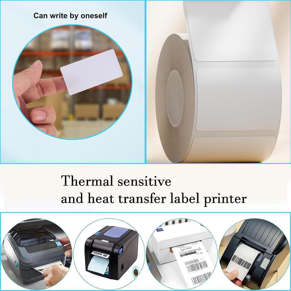 1000 stickers on a roll - food labels - self-adhesive blank labels 60 × 30 mm - white - removable. Suitable for frozen products - kitchens - supermarkets - office supplies - refrigerators - laboratory refrigerators - jam - spices. - Image 3