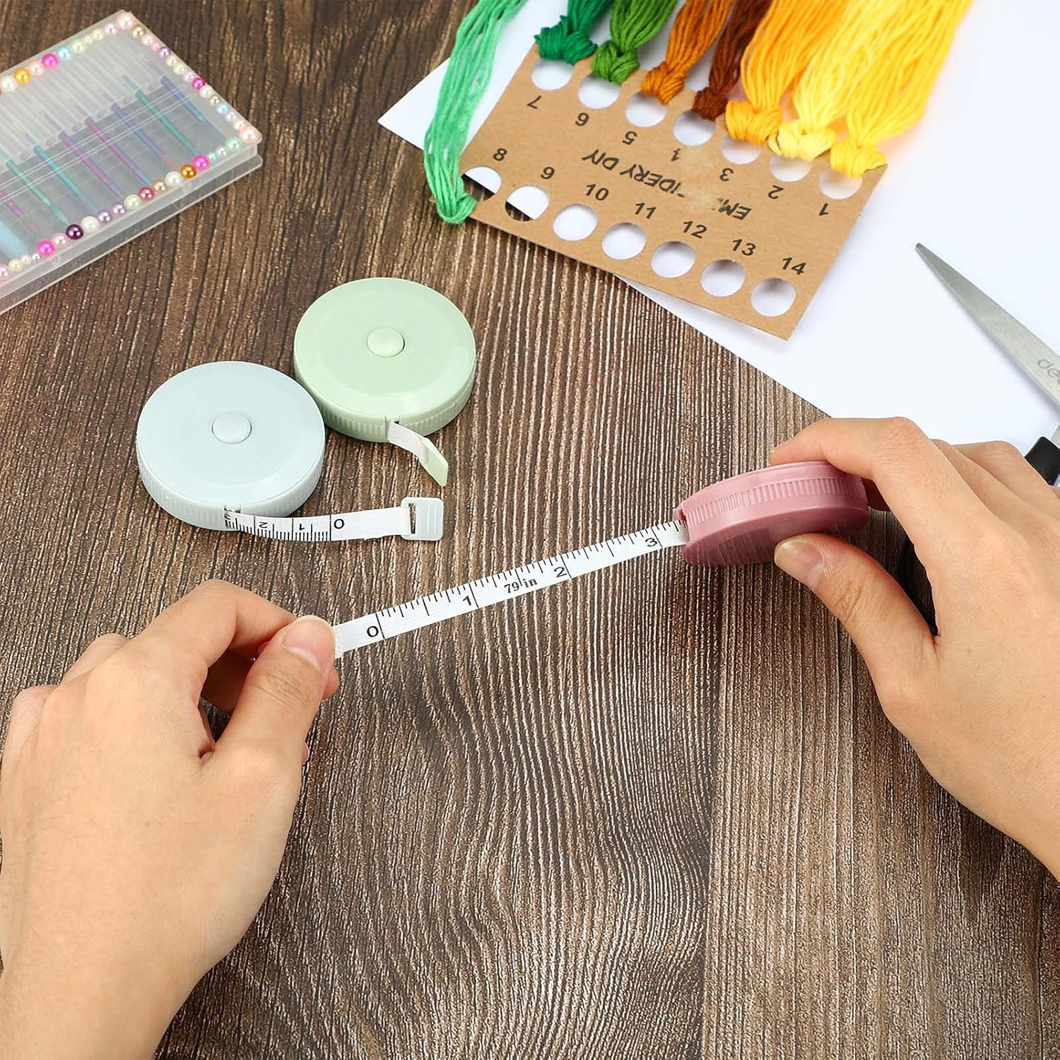 Meetlinten 3 pieces 200 cm/79 inch Sewing measuring tapes Retractable measuring tapes for measuring length, bust and waist - Image 5