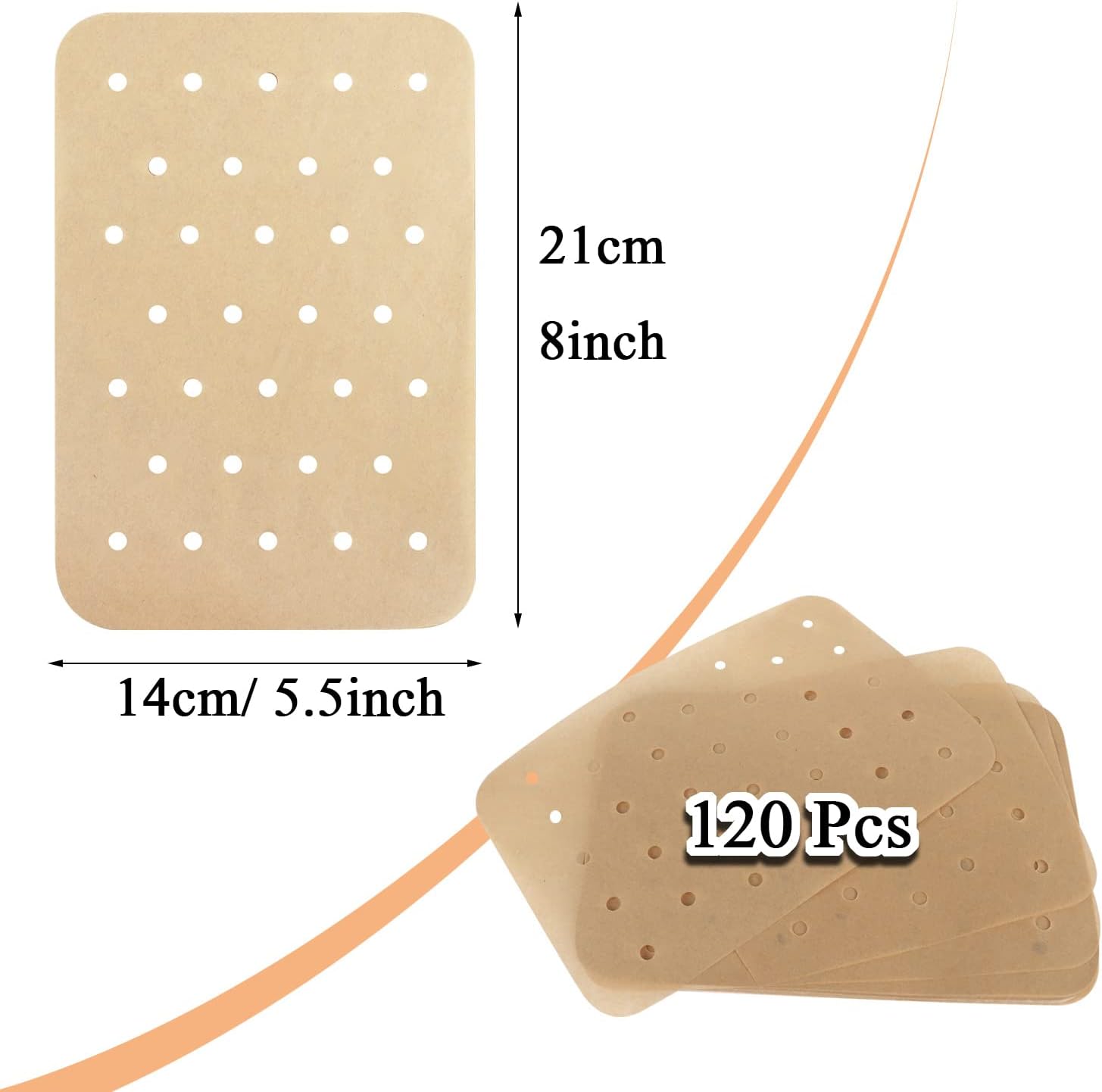 120 pieces Airfryer paper baking forms, Airfryer baking forms compatible with Ninja Foodi Dual Airfryer, non-stick perforated baking paper compatible with Ninja DZ201 DZ401 - Image 4