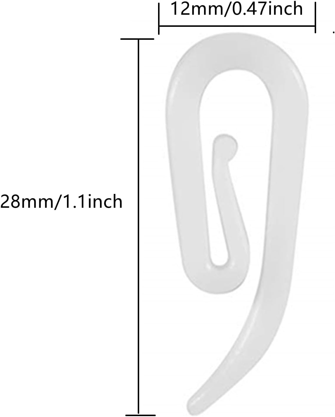 White plastic hooks for windows and door curtains - curtain hooks - suitable for windows, doors and shower curtains - 50 pieces - Image 2